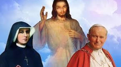 Jezus, siostra Faustyna i Jan Paweł II